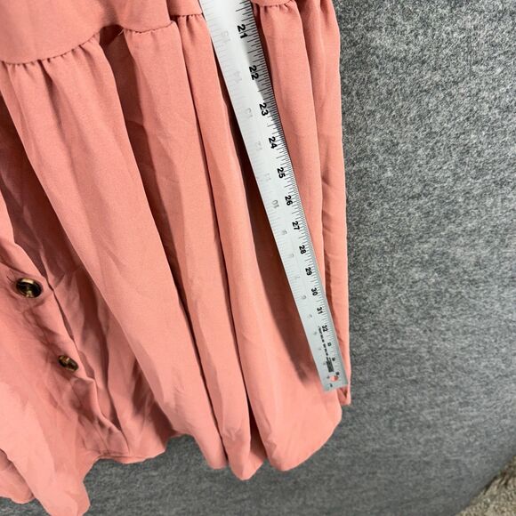 SheIn Skirt Women S Small Pink Maxi Long Button Up High Rise Elastic Waist - Picture 4 of 7